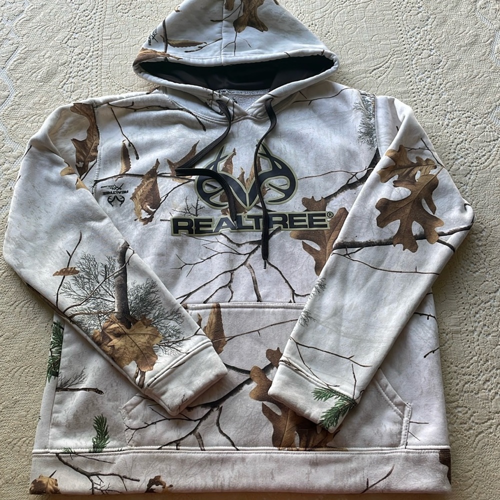 RealTree Hoody Size M(8-10) Pouch Pocket String Tie
